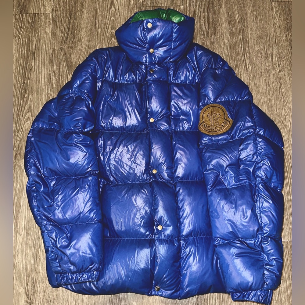 Moncler Genius 2 Mens Down Puffer Jacket Size 7 Blue Green Authentic Rare